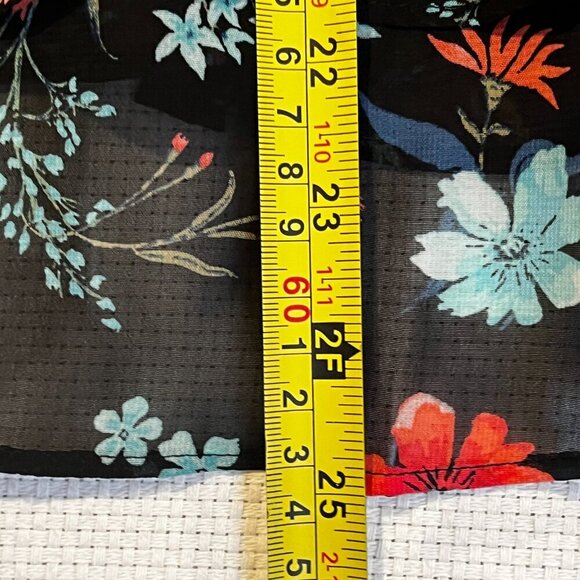 Lane Bryant Size 20 (2X) Chiffon Dark Floral Print Flowy Sleeveless Blouse Tank - Picture 5 of 7